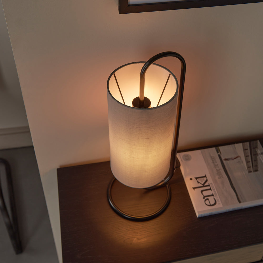 Product photograph of Gallery Interiors Bayford Table Lamp In Matt Black Grey from Olivia's.