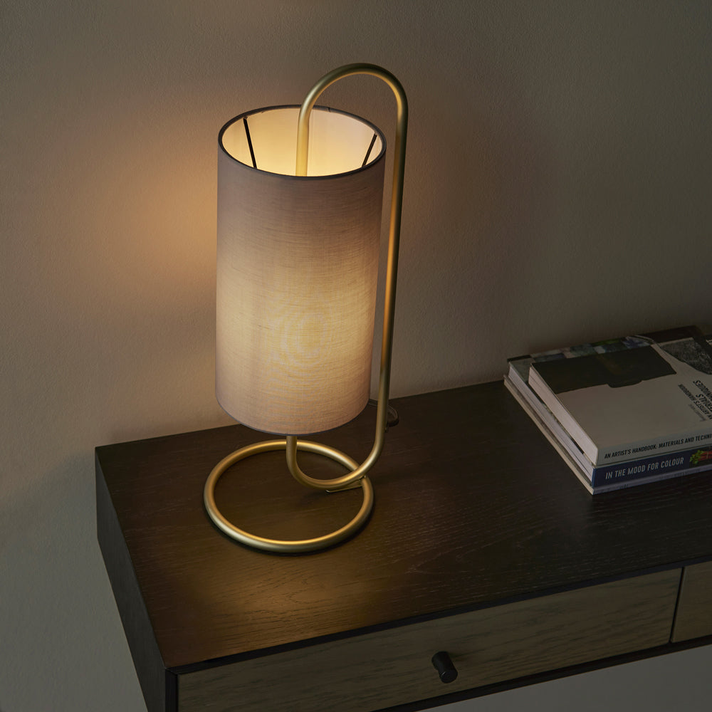 Product photograph of Gallery Interiors Bayford Table Lamp Antique In Brass Grey from Olivia's.