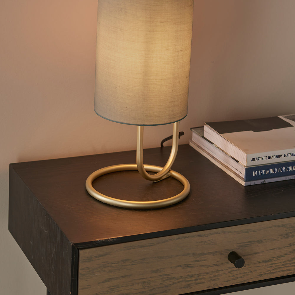 Product photograph of Gallery Interiors Bayford Table Lamp Antique In Brass Grey from Olivia's.