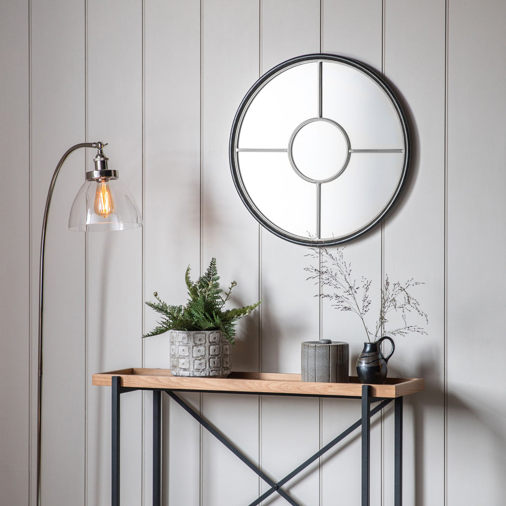 Product photograph of Gallery Interiors Ovesen Mirror Black And Silver Large from Olivia's.