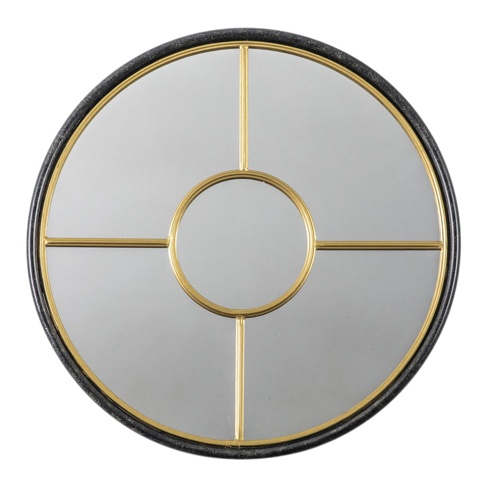 Product photograph of Gallery Interiors Ovesen Mirror Black And Gold Small from Olivia's.