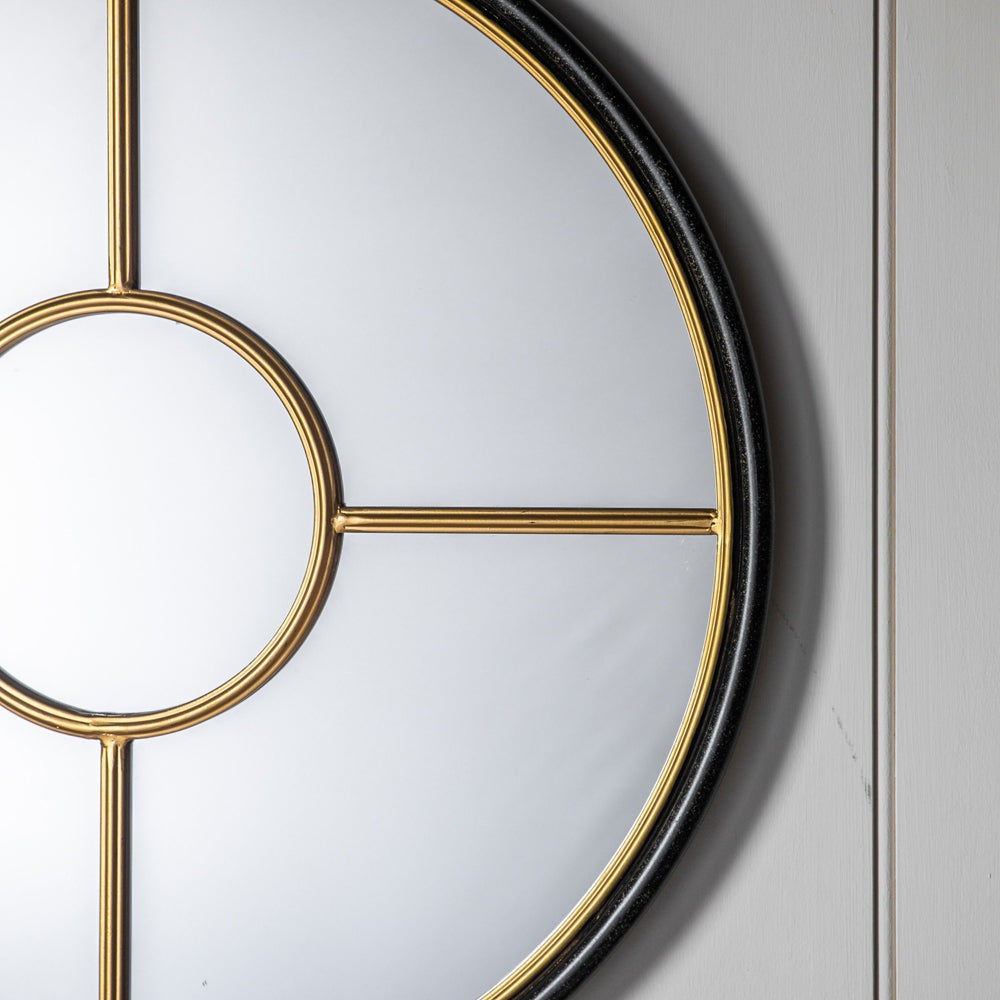 Product photograph of Gallery Interiors Ovesen Mirror Black And Gold Large from Olivia's.