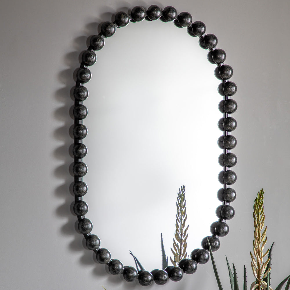 Product photograph of Gallery Interiors Selena Wall Mirror In Black from Olivia's.