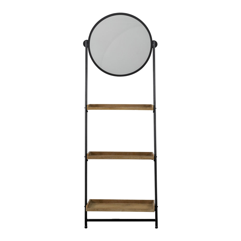 Product photograph of Gallery Interiors Swanson Mirror Shelf Unit Black from Olivia's