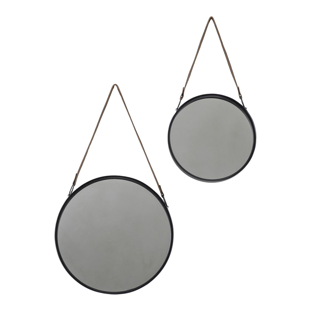 Product photograph of Gallery Interiors Set Of 2 Fonesca Wall Mirror Black from Olivia's.