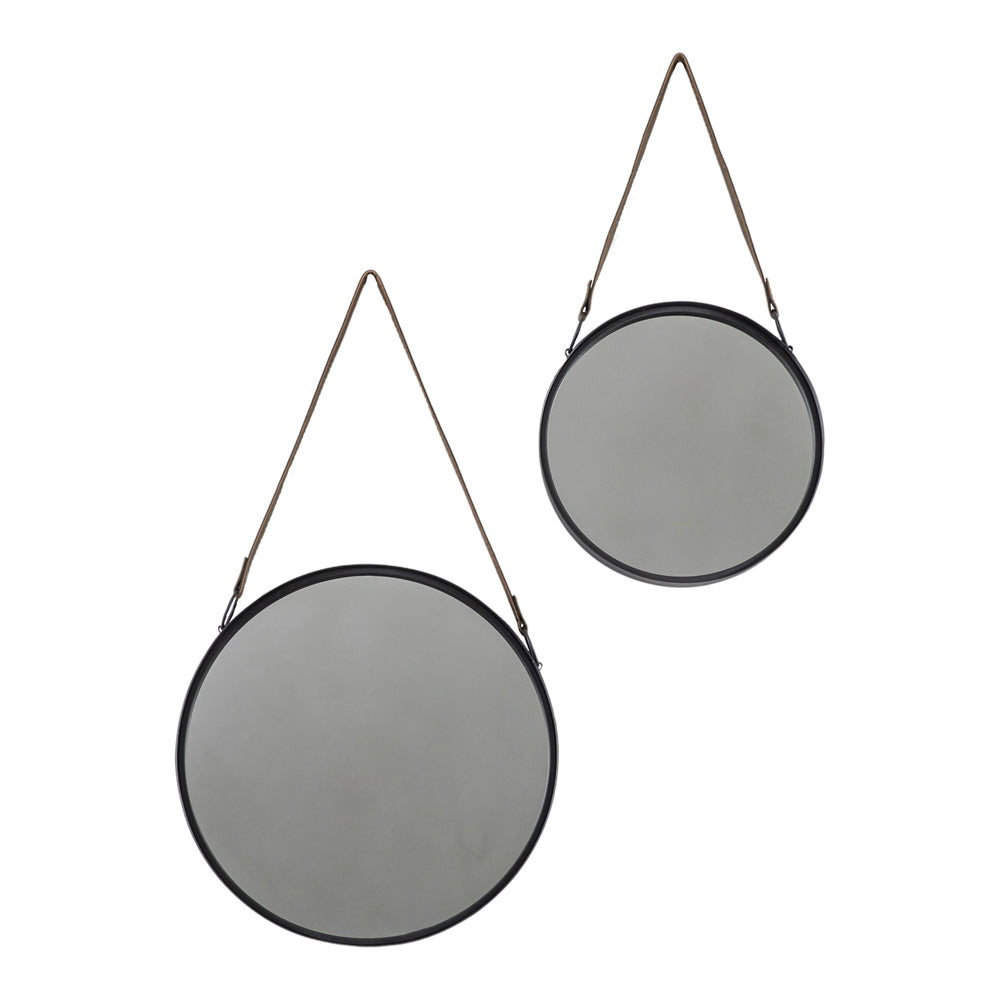 Product photograph of Gallery Interiors Set Of 2 Fonesca Wall Mirror Black from Olivia's