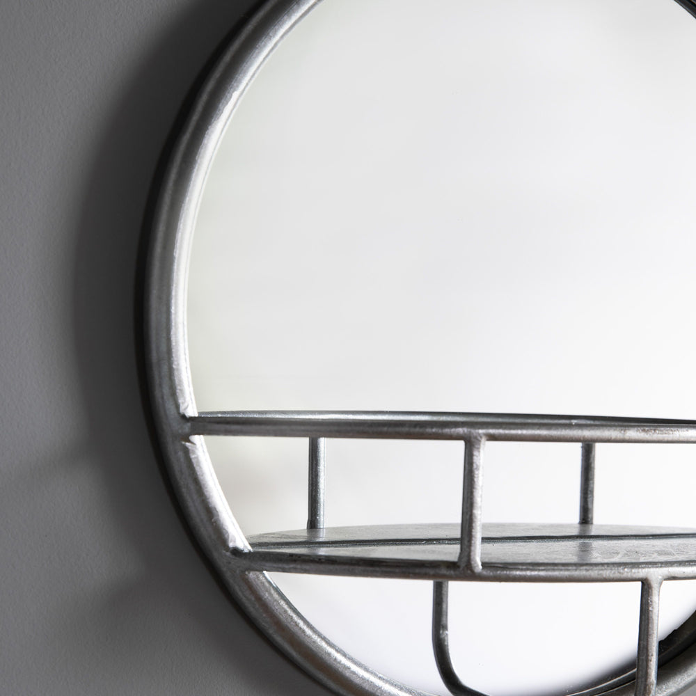 Product photograph of Gallery Interiors Isaac Round Mirror Silver from Olivia's.