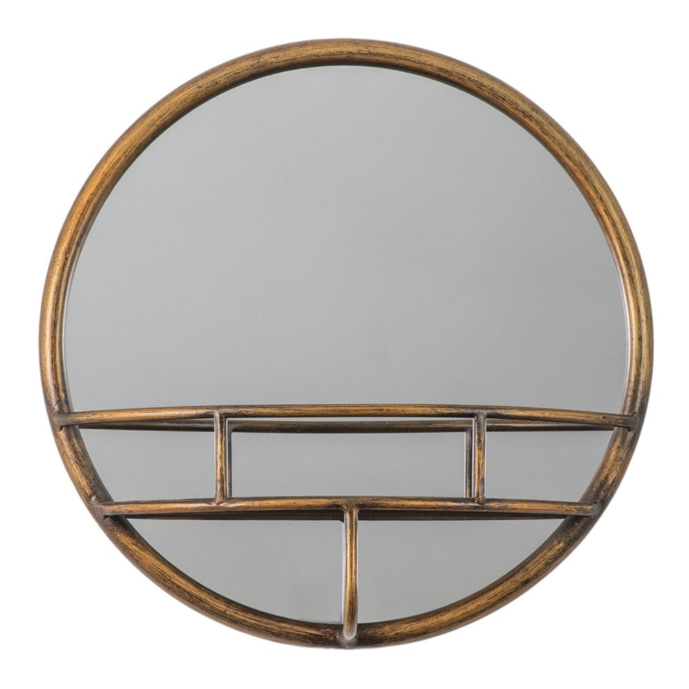 Product photograph of Gallery Interiors Isaac Round Mirror Bronze from Olivia's.
