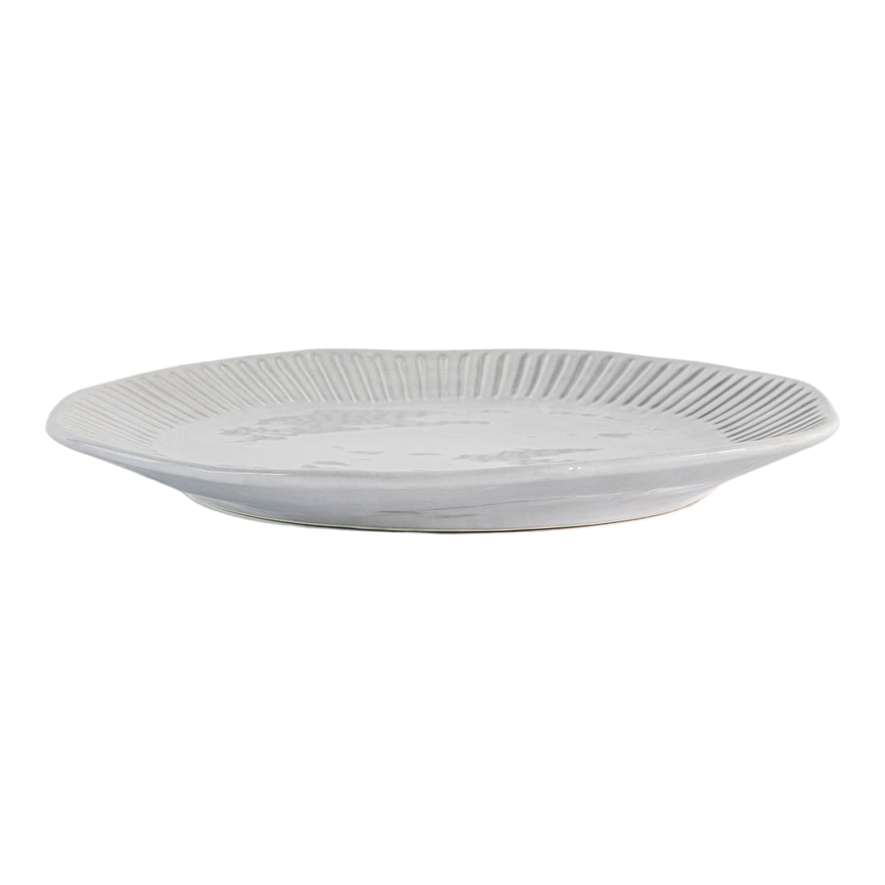 Product photograph of Gallery Interiors Set Of 4 Ellington Organic Ridged Dinner Plate Natural from Olivia's.