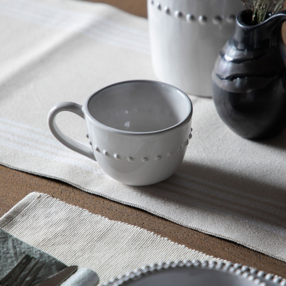Product photograph of Gallery Interiors Set Of 4 Alon Organic Beaded Mug White from Olivia's