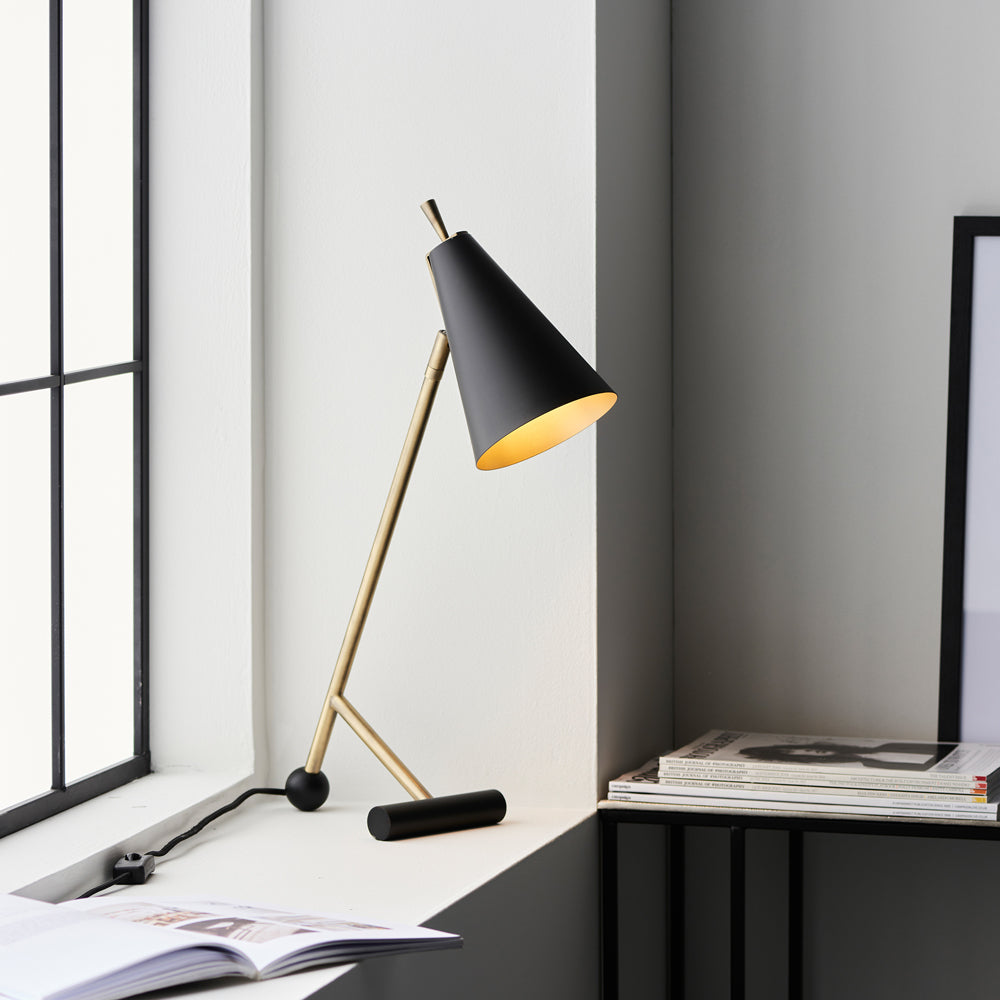 Product photograph of Olivia S Lydia Table Lamp In Antique Brass Black from Olivia's