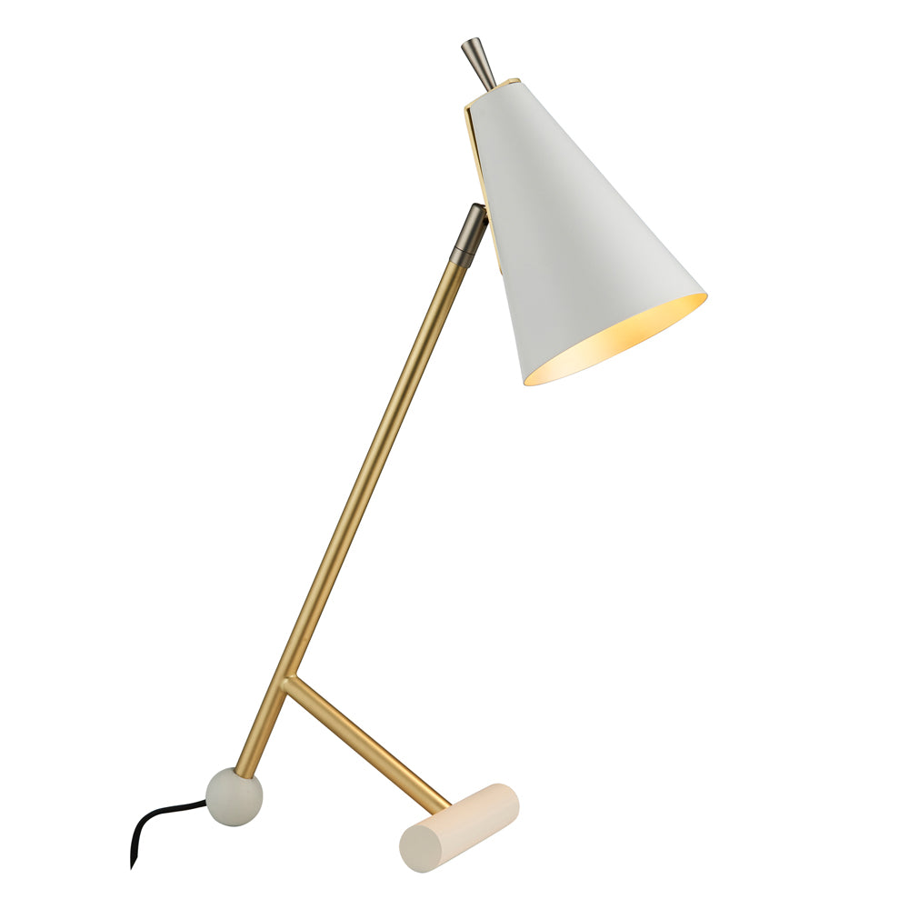 Product photograph of Olivia S Lydia Table Lamp In Antique Brass White from Olivia's.