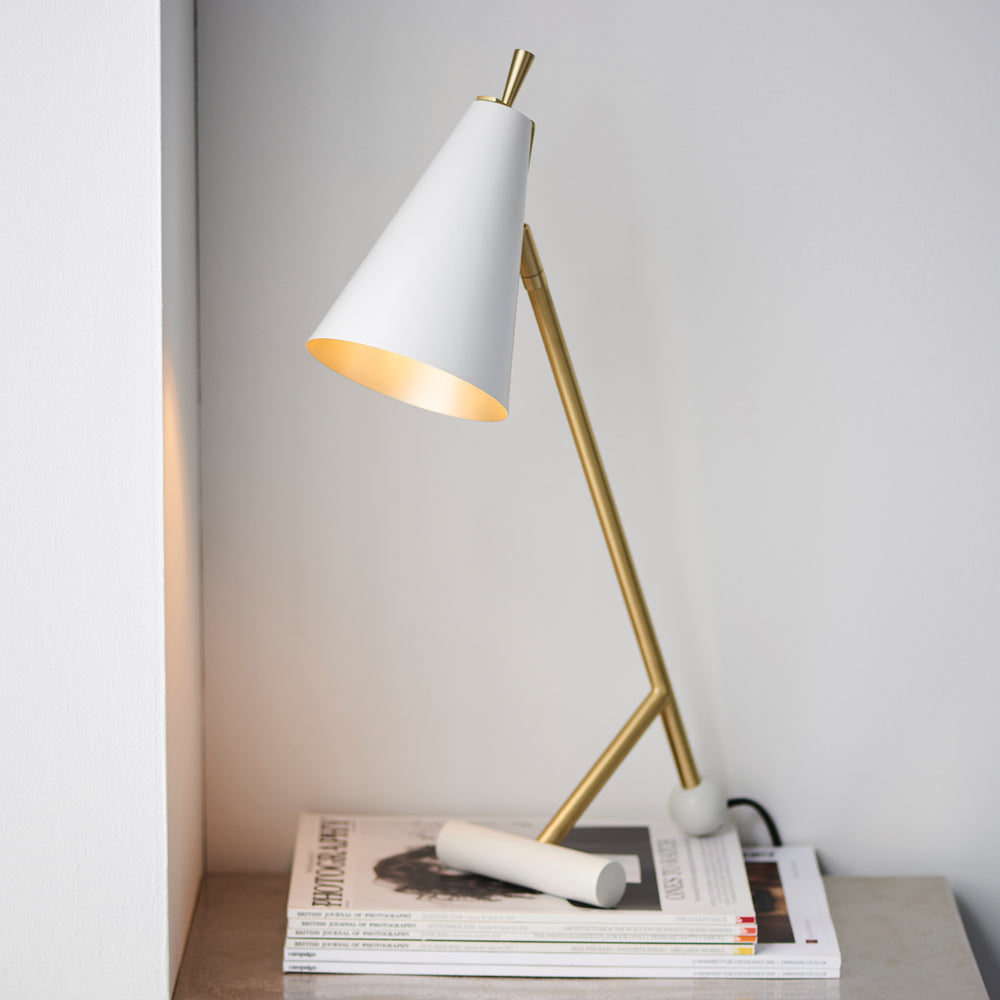 Product photograph of Olivia S Lydia Table Lamp In Antique Brass White from Olivia's.