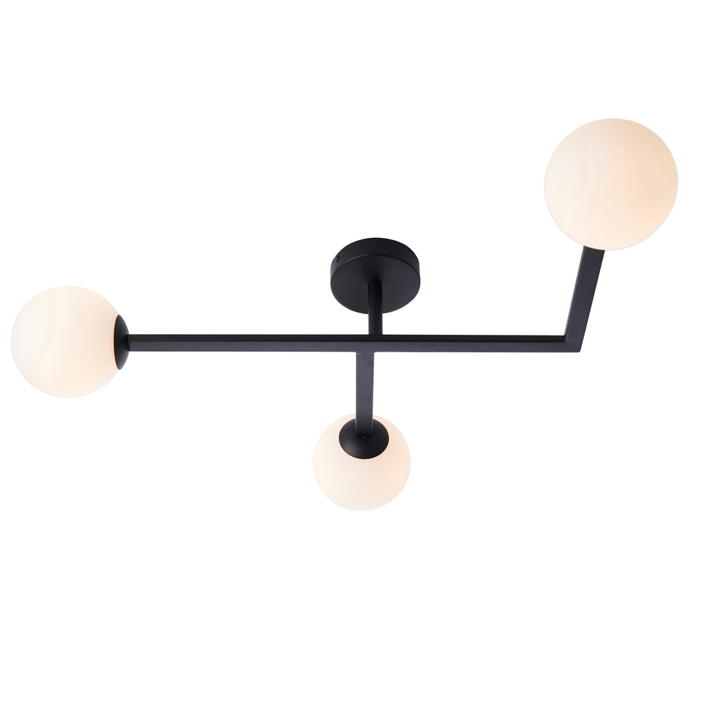 Product photograph of Olivia S Brooklyn Bathroom 3 Ceiling Light In Black from Olivia's