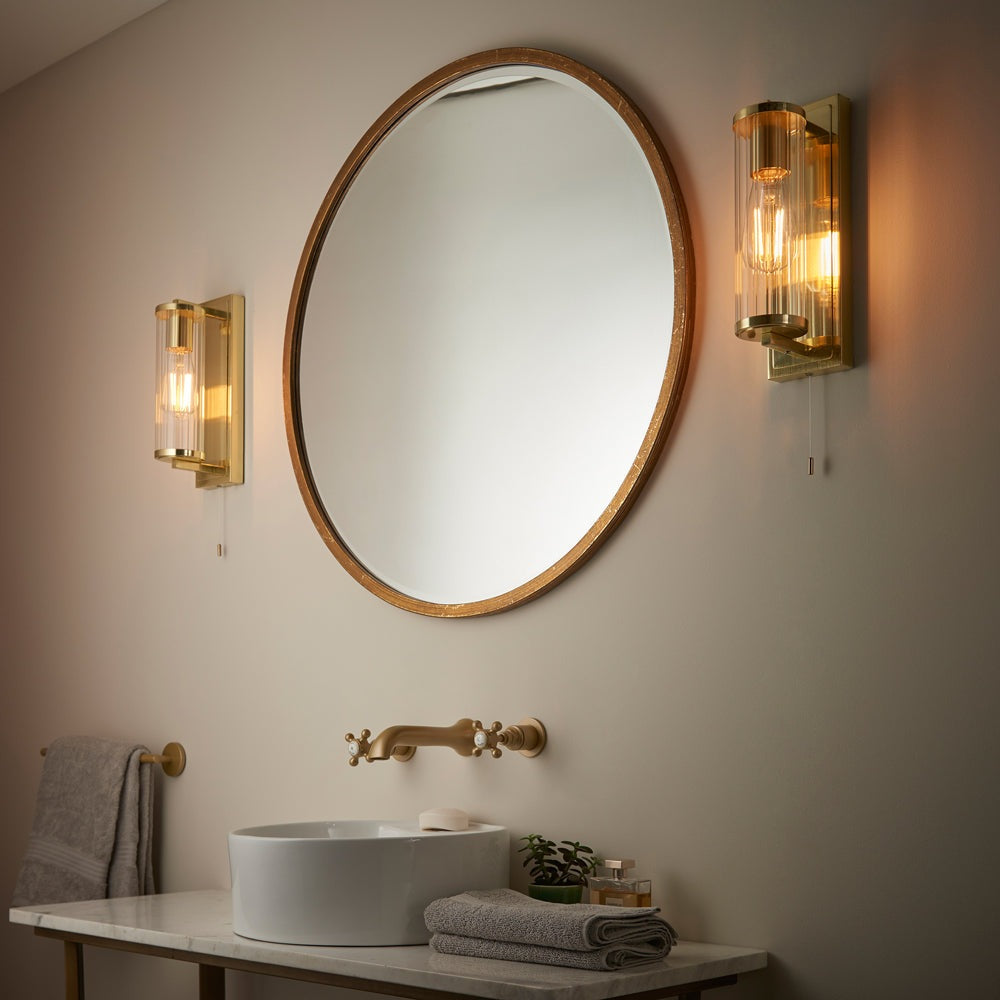 Product photograph of Olivia S Christel Bathroom Wall Light In Brass from Olivia's.