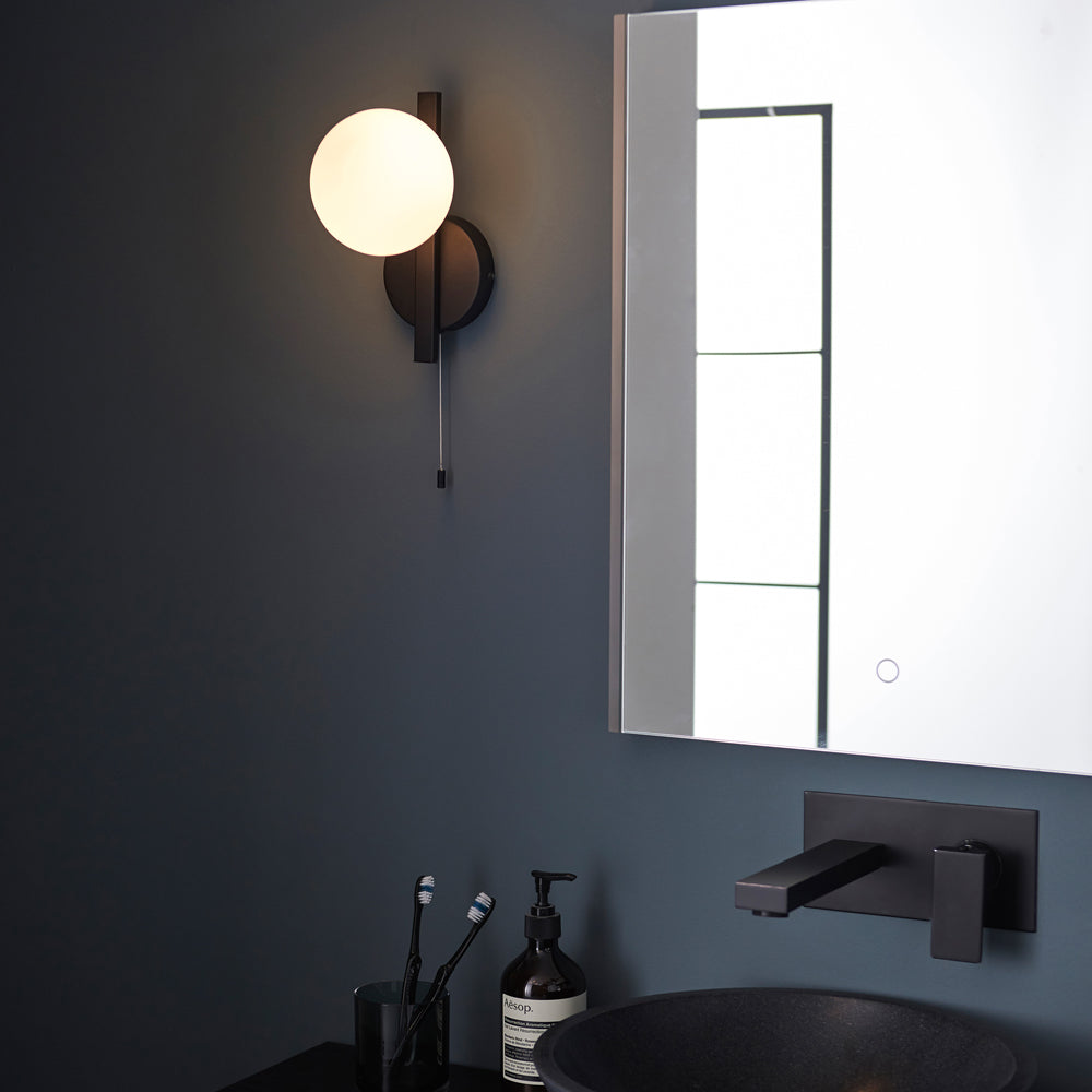 Product photograph of Olivia S Melody Bathroom Wall Light In Black from Olivia's