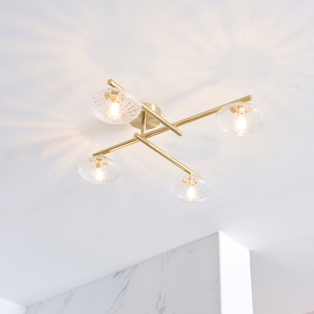 Product photograph of Olivia S Harper Bathroom 4 Ceiling Light In Satin Brass from Olivia's.