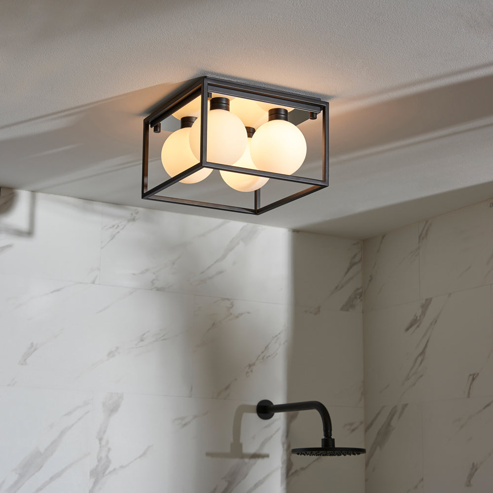 Product photograph of Olivia S Harper Bathroom 4 Ceiling Light In Black from Olivia's