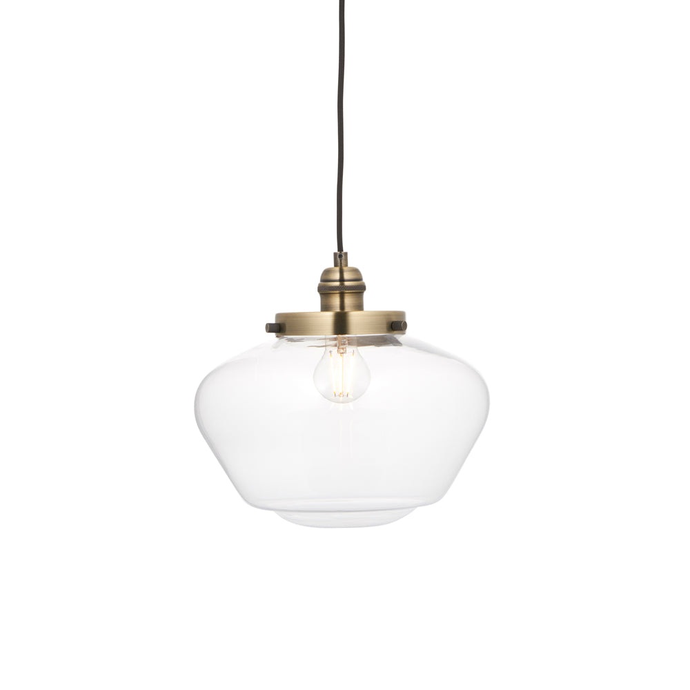 Product photograph of Olivia S Isabella Pendant Light In Brass Clear Glass from Olivia's