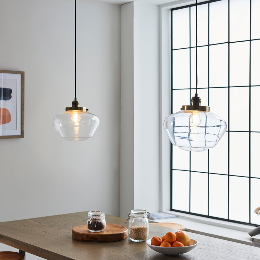 Product photograph of Olivia S Isabella Pendant Light In Brass Clear Glass from Olivia's.