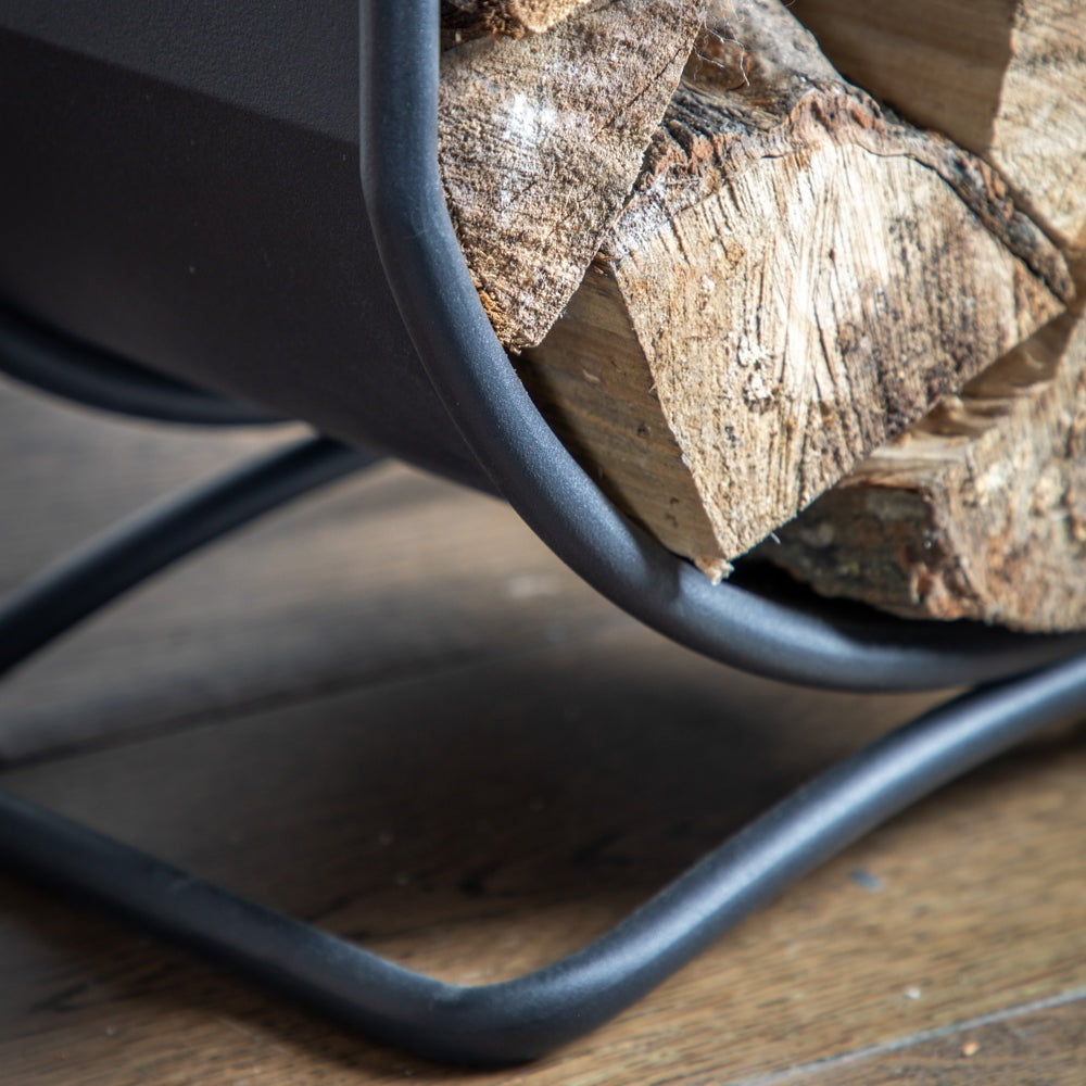 Product photograph of Gallery Interiors Bronte Log Basket Black from Olivia's.