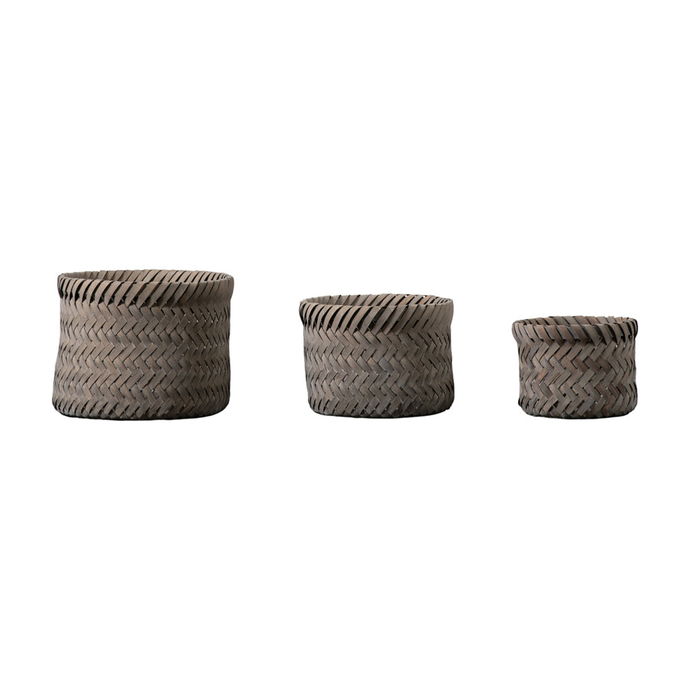 Product photograph of Gallery Interiors Set Of 3 Charlbury Basket Grey from Olivia's