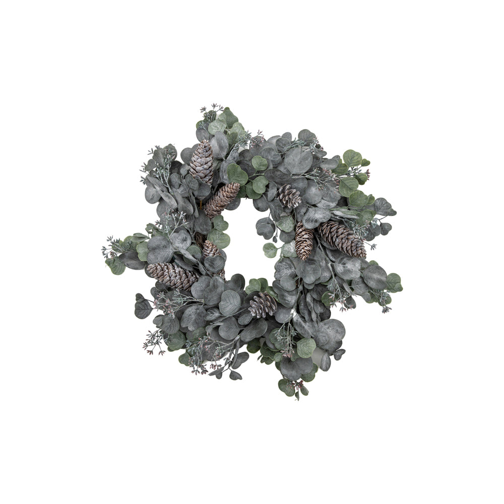 Product photograph of Gallery Interiors Seeded Eucalyptus Wreath With Cones from Olivia's.