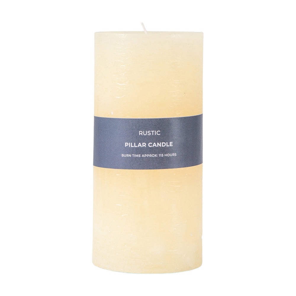 Product photograph of Gallery Interiors Pillar Candle In Rustic Ivory from Olivia's