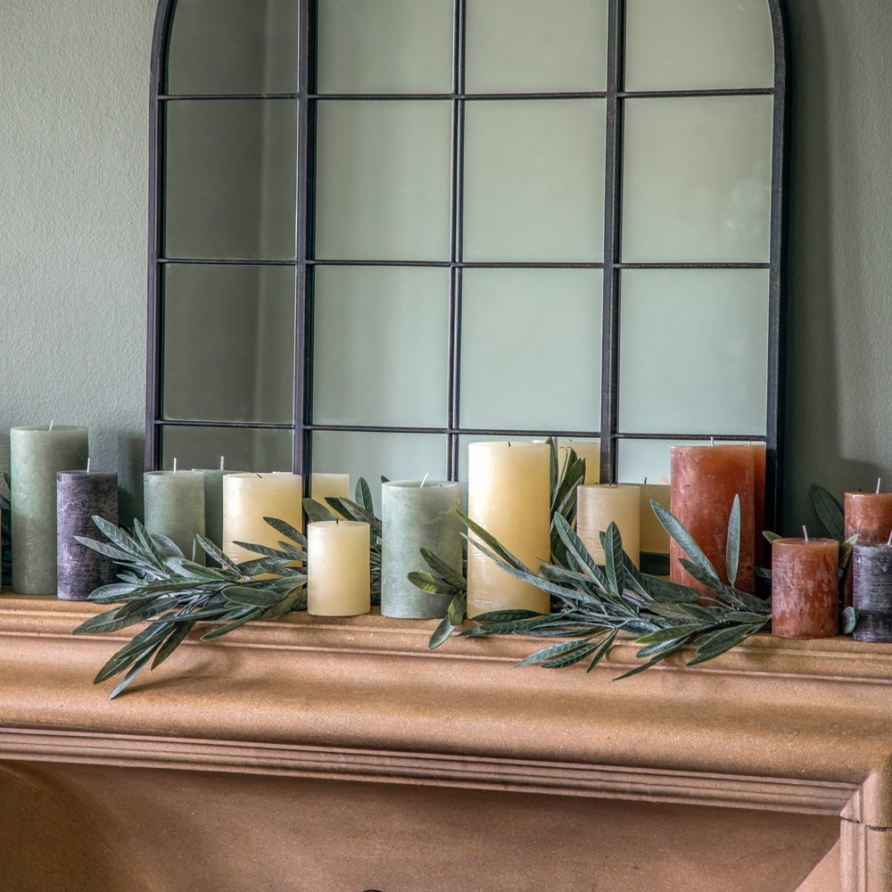 Product photograph of Gallery Interiors Pillar Candle In Rustic Ivory from Olivia's.