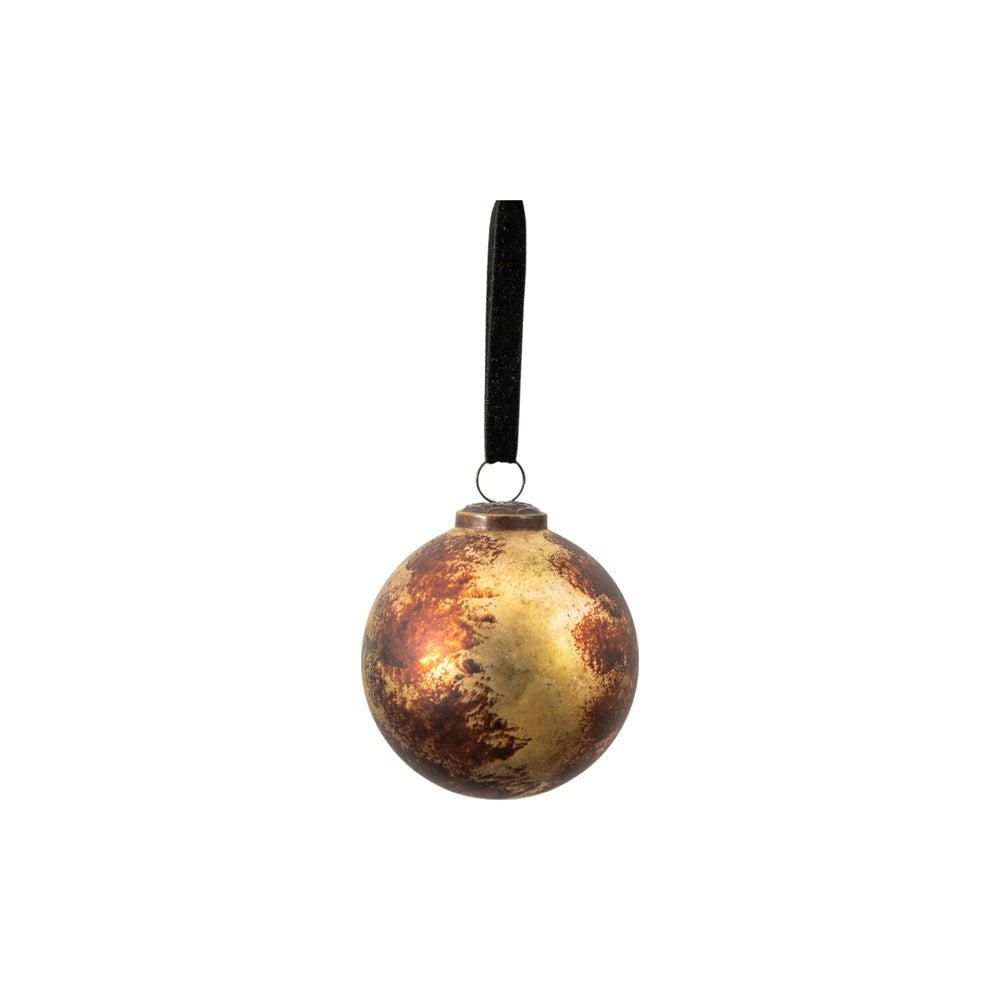 Product photograph of Gallery Interiors Set Of 6 Marbled Bauble Antique Gold Large from Olivia's.