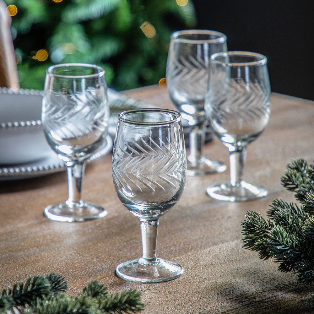 Product photograph of Gallery Interiors Set Of 4 Farah Wine Glasses Clear from Olivia's