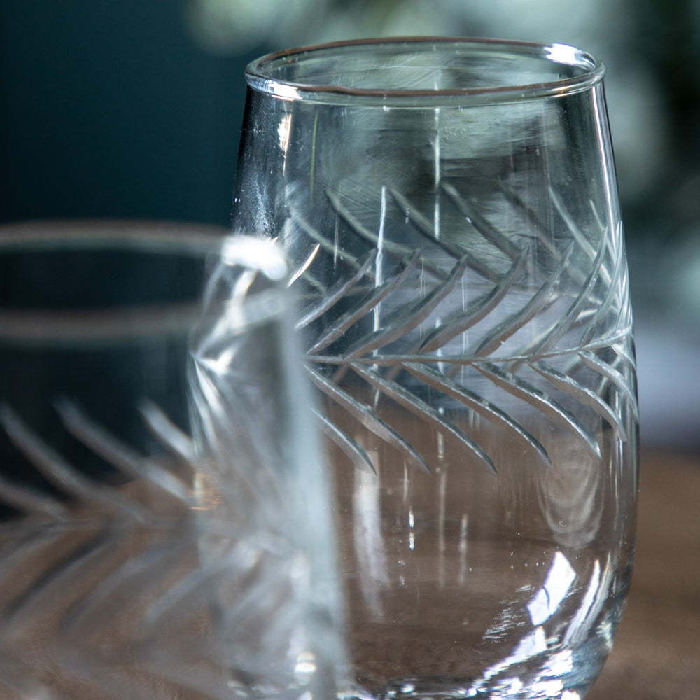 Product photograph of Gallery Interiors Set Of 4 Farah Footed Tumbler Clear Glasses from Olivia's.