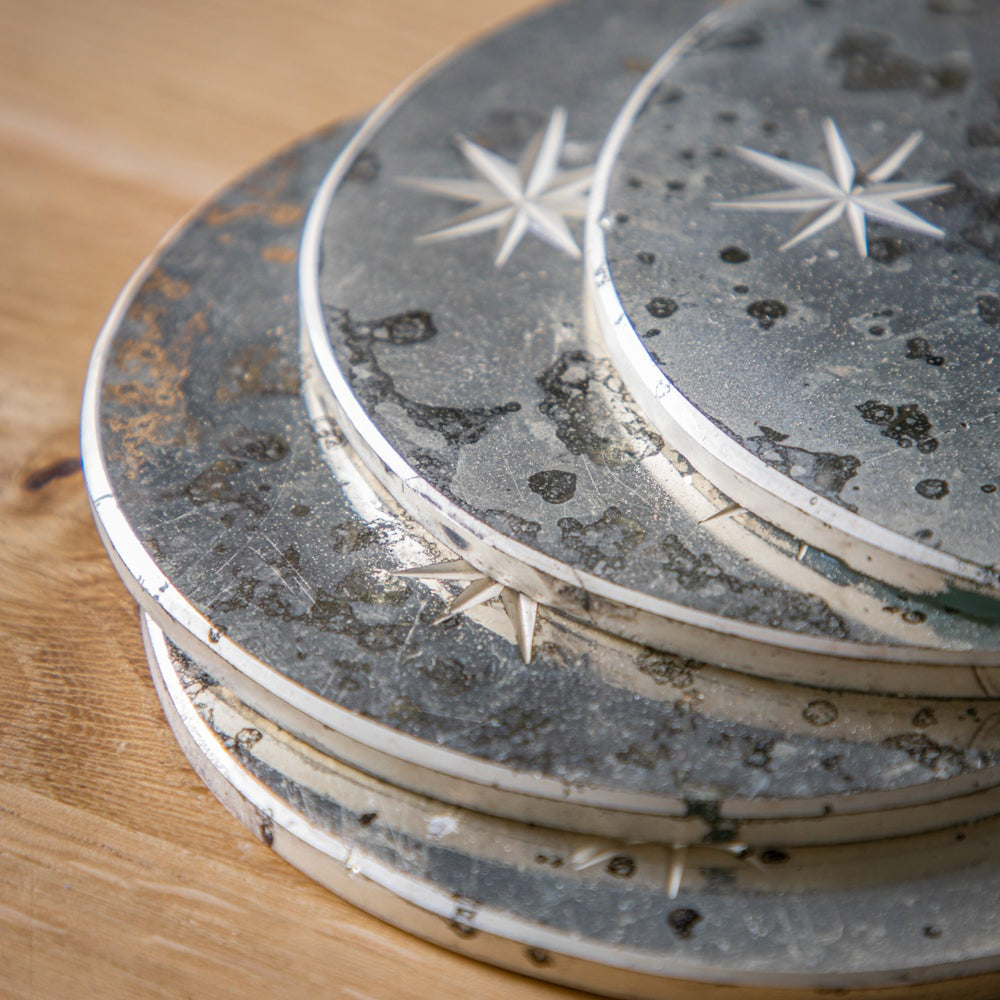 Product photograph of Gallery Interiors Starry Set Of 4 Coaster Mirrored Glasses from Olivia's.