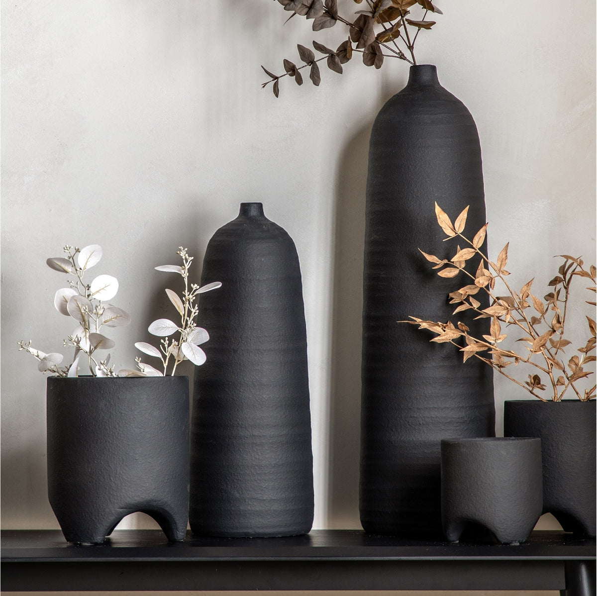 Product photograph of Gallery Interiors Morgan Vase Black Small from Olivia's