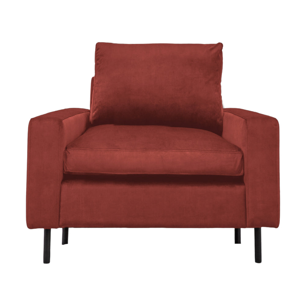 Product photograph of Olivia S Sofa In A Box Model 7 - Armchair In Sunset Red from Olivia's