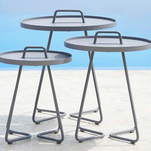 Product photograph of Cane-line On-the-move Outdoor Side Table Large Light Grey from Olivia's.