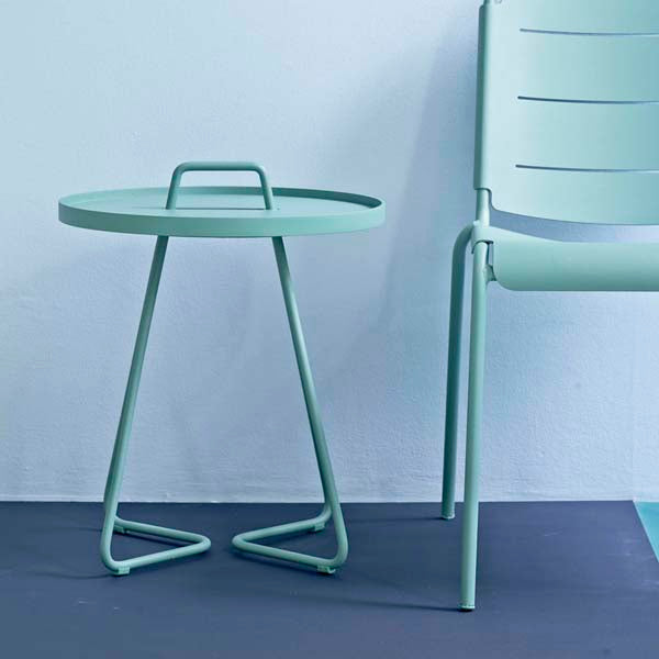 Product photograph of Cane-line On-the-move Outdoor Side Table Small Aqua from Olivia's