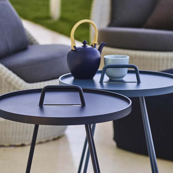 Product photograph of Cane-line On-the-move Outdoor Side Table Small Midnight Blue from Olivia's.