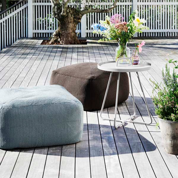 Product photograph of Cane-line Divine Outdoor Footstool Turquoise from Olivia's