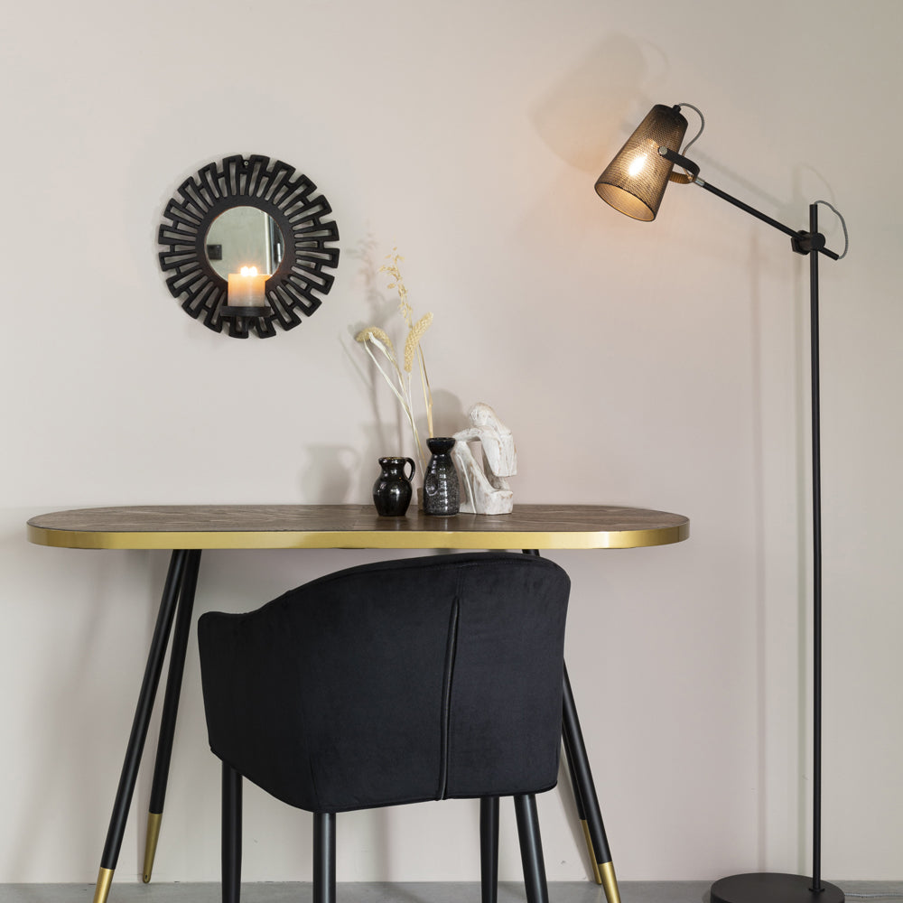 Product photograph of Olivia S Nordic Living Collection - Frost Floor Lamp In Black from Olivia's.
