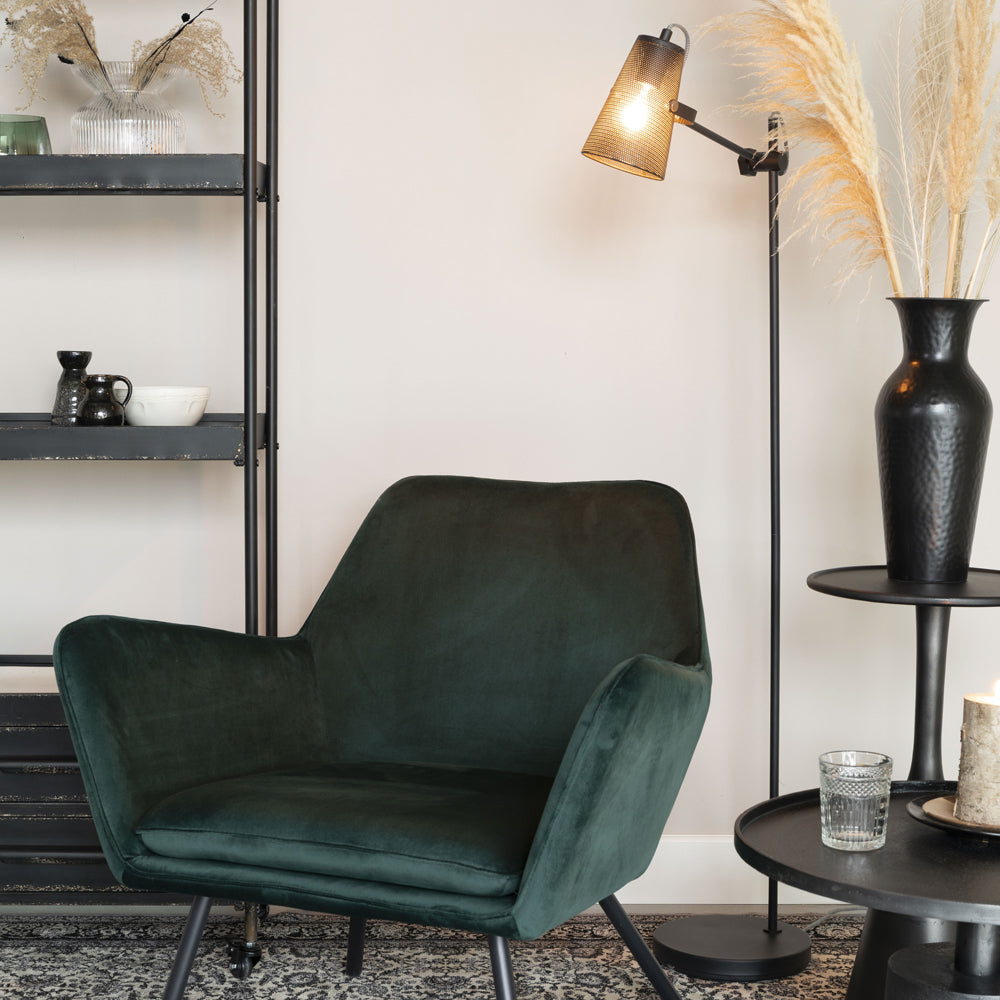 Product photograph of Olivia S Nordic Living Collection - Frost Floor Lamp In Black from Olivia's.