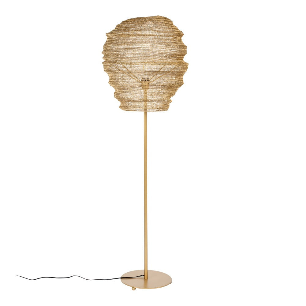 Product photograph of Olivia S Nordic Living Collection - Lea Floor Lamp In Brass from Olivia's