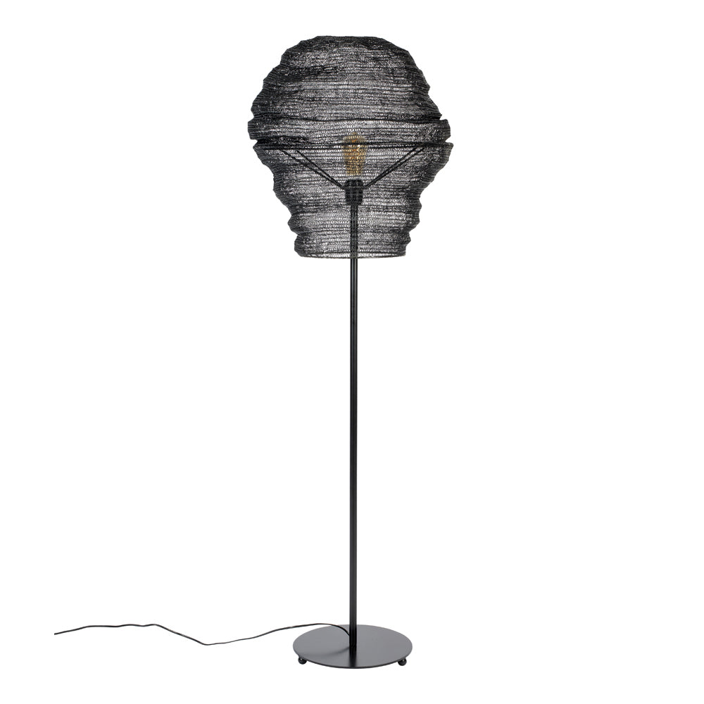 Product photograph of Olivia S Nordic Living Collection - Lea Floor Lamp In Black from Olivia's