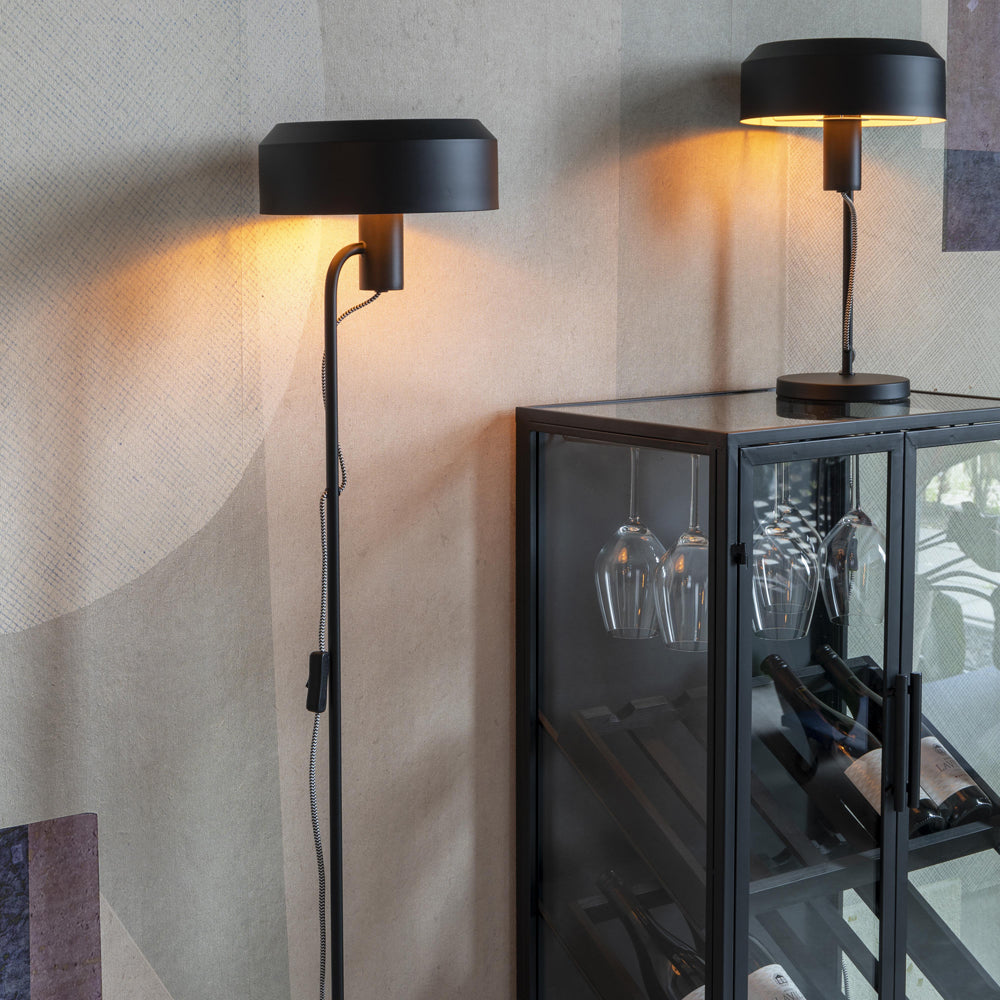 Product photograph of Olivia S Nordic Living Collection - Larson Floor Lamp In Black from Olivia's.