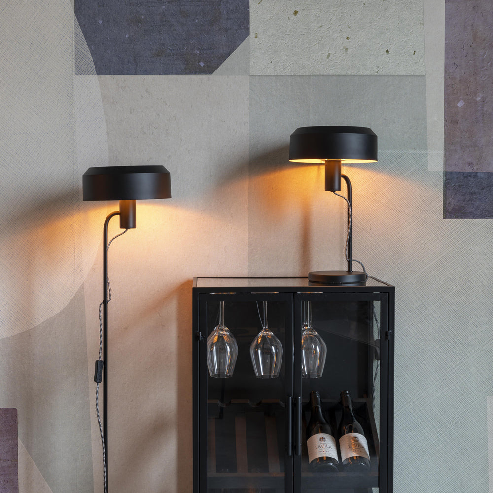 Product photograph of Olivia S Nordic Living Collection - Larson Floor Lamp In Black from Olivia's.