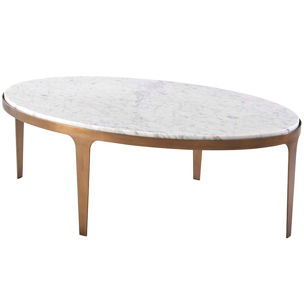Theodore Alexander Gennaro Oval Marble Coffee Table