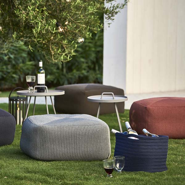 Product photograph of Cane-line Divine Outdoor Footstool Grey from Olivia's.