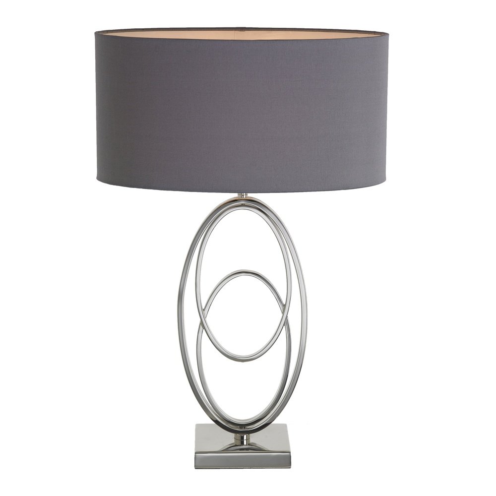 Product photograph of Rv Astley Oval Rings Table Lamp Nickel from Olivia's