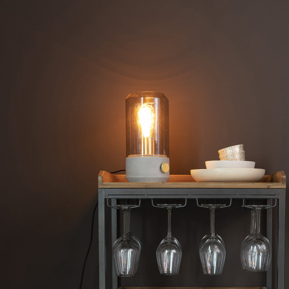 Product photograph of Olivia S Nordic Living Collection - Karena Table Lamp In Grey from Olivia's.