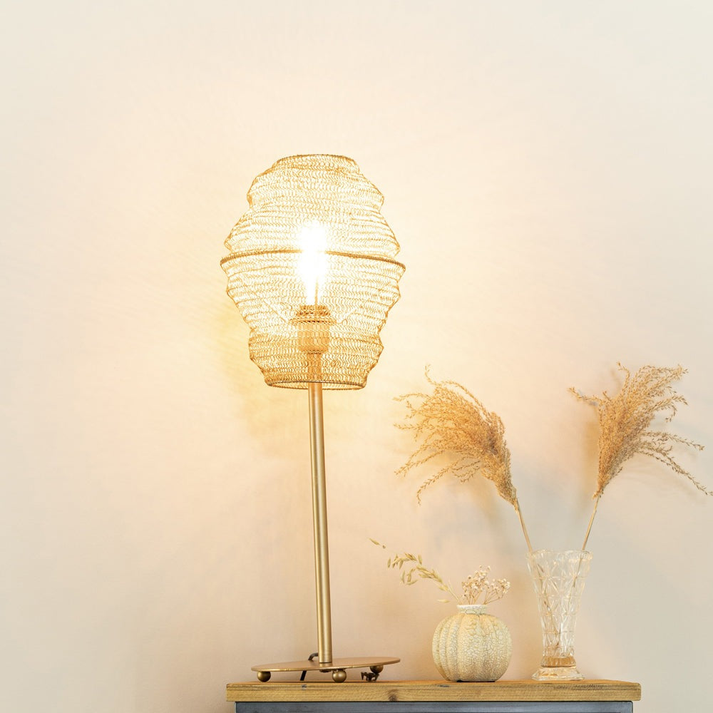 Product photograph of Olivia S Nordic Living Collection - Lea Table Lamp In Brass from Olivia's.